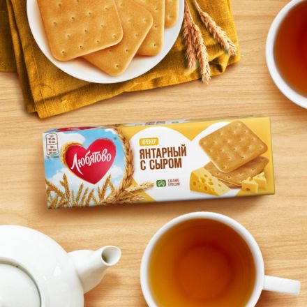 Крекер Любятово Янтарный с сыром, 204г