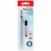 Карандаш механический 0,5 мм + грифели HB 12 штук на блистере, BRAUBERG "OCEAN BLUE", 181970 Карандаш механический 0,5 мм + грифели HB 12 штук на блистере, BRAUBERG "OCEAN BLUE", 181970