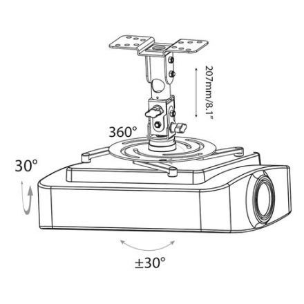 Кронштейн для проекторов настенно-потолочный CACTUS CS-VM-PR04-BK, высота 20,7 см, 21 кг Кронштейн для проекторов настенно-потолочный CACTUS CS-VM-PR04-BK, высота 20,7 см, 21 кг
