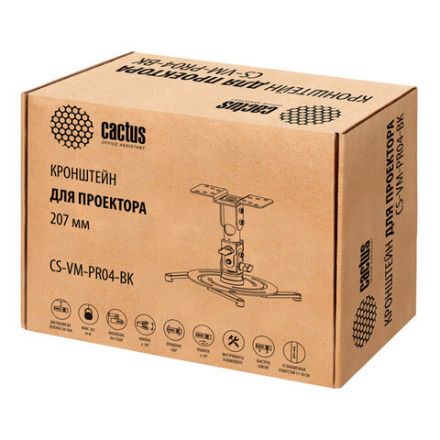 Кронштейн для проекторов настенно-потолочный CACTUS CS-VM-PR04-BK, высота 20,7 см, 21 кг Кронштейн для проекторов настенно-потолочный CACTUS CS-VM-PR04-BK, высота 20,7 см, 21 кг