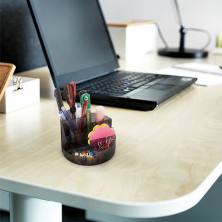 Подставка-органайзер BRAUBERG DELTA, 6 отделений, 130х130х90 мм, тонированная серая, 238101 Подставка-органайзер BRAUBERG DELTA, 6 отделений, 130х130х90 мм, тонированная серая, 238101