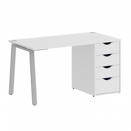 Home Office Стол письменный VR.SP-3-138.4.A Белый/Серый металл 1380*720*750