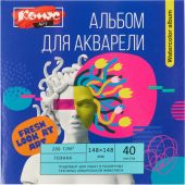 Альбом для акварели Комус Арт 148х148 мм, 40 л., 200 г/м2 ГОЗНАК, склейка