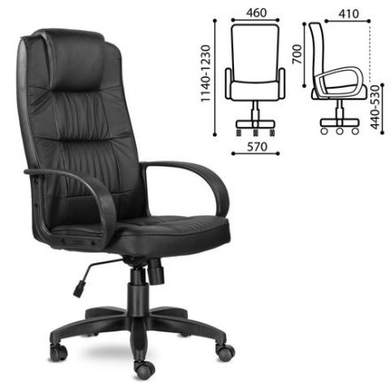Кресло офисное "Премьер", кожзам, черное Кресло офисное "Премьер", кожзам, черное