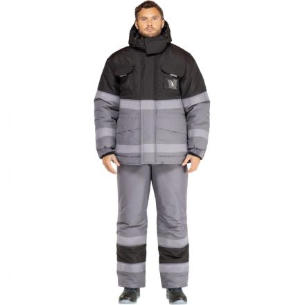 Костюм рабочий зимний мужской з50-КПК СОП сер/черн р.48-50/182-188 Костюм рабочий зимний мужской з50-КПК СОП сер/черн р.48-50/182-188