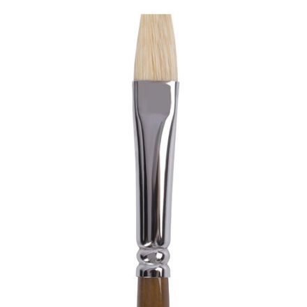Кисть художественная профессиональная BRAUBERG ART CLASSIC, щетина, плоская, № 12, длинная ручка, 200718 Кисть художественная профессиональная BRAUBERG ART CLASSIC, щетина, плоская, № 12, длинная ручка, 200718