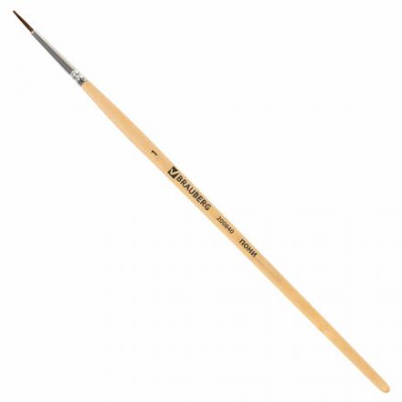 Кисть BRAUBERG, пони, круглая, №1, 200840 Кисть BRAUBERG, пони, круглая, №1, 200840