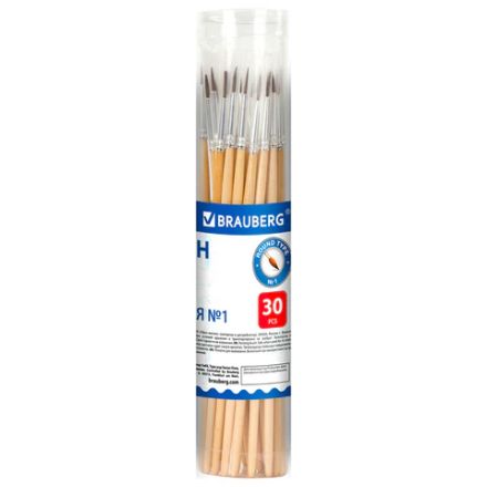 Кисть BRAUBERG, пони, круглая, №1, 200840