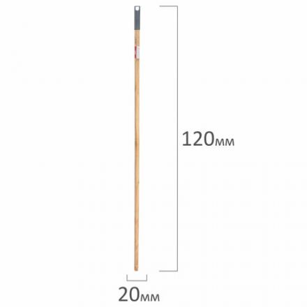 Черенок рукоятка для уборочного инвентаря 120 см, еврорезьба, деревянный (ЭВКАЛИПТ) лакированный, d=2,2 см, YORK, 91280