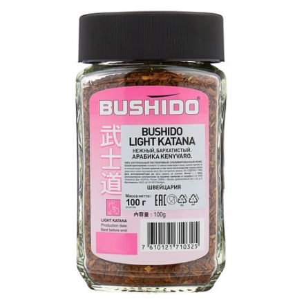 Кофе растворимый BUSHIDO "Light Katana" 100 г, стеклянная банка, сублимированный, ШВЕЙЦАРИЯ, BU10009006 Кофе растворимый BUSHIDO "Light Katana" 100 г, стеклянная банка, сублимированный, ШВЕЙЦАРИЯ, BU10009006