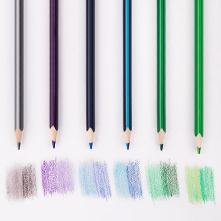 Карандаши цветные с двухцветным грифелем ЮНЛАНДИЯ "МОРСКИЕ ЖИТЕЛИ", 12 штук, 24 цвета, трехгранные, грифель 3 мм, натуральное дерево, 181587