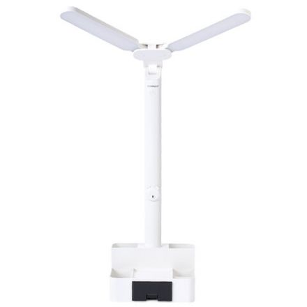 Настольная лампа светильник беспроводная SONNEN PT-201, органайзер, USB, LED, 5 Вт, 3 режима, белый, 238781
