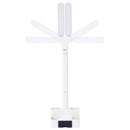 Настольная лампа светильник беспроводная SONNEN PT-201, органайзер, USB, LED, 5 Вт, 3 режима, белый, 238781