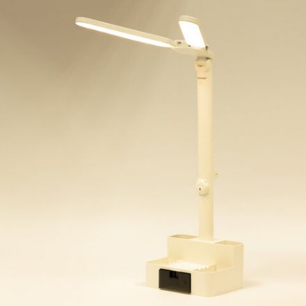 Настольная лампа светильник беспроводная SONNEN PT-201, органайзер, USB, LED, 5 Вт, 3 режима, белый, 238781