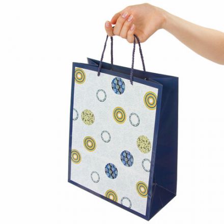 Пакет подарочный (1 штука) 26x13x32 см, ЗОЛОТАЯ СКАЗКА "Кольца и круги", ламинированный, 606602 Пакет подарочный (1 штука) 26x13x32 см, ЗОЛОТАЯ СКАЗКА "Кольца и круги", ламинированный, 606602