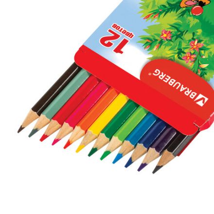 Карандаши цветные BRAUBERG "My lovely dogs", 12 цветов, шестигранные, грифель 3 мм, натуральное дерево, 180531 Карандаши цветные BRAUBERG "My lovely dogs", 12 цветов, шестигранные, грифель 3 мм, натуральное дерево, 180531