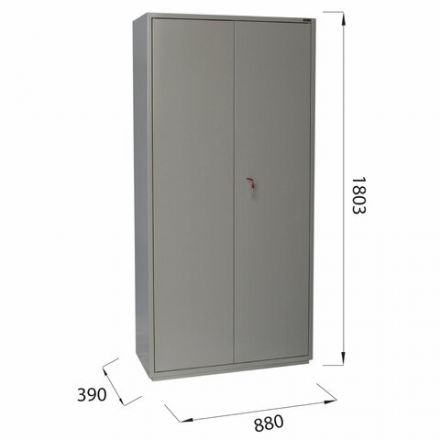 Шкаф металлический для документов BRABIX "KBS-10", 1803х880х390 мм, 77 кг, 2 отделения, сварной, 291159