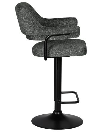 Стул барный DOBRIN CHARLY BLACK, серый твид (LEO11)