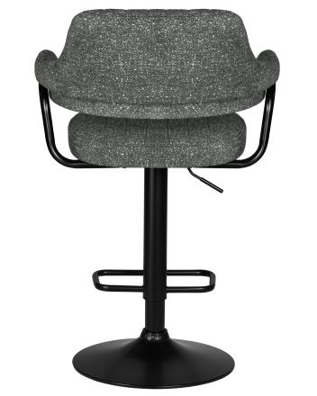 Стул барный DOBRIN CHARLY BLACK, серый твид (LEO11)