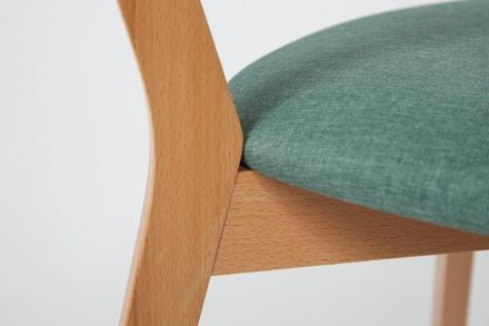 Стул мягкое сиденье/ цвет сиденья - Морская волна MAXI (Макси), каркас бук, сиденье ткань, натуральный ( бук )