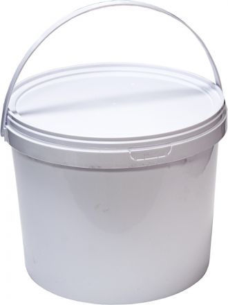Ведро 11,5л круглое белое с белой крышкой с пластиковой ручкой