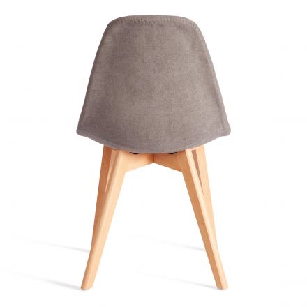 Стул CINDY SOFT (mod. C1021F1-1) фактурный велюр/дерево бук, 55 х 48 х 83 см, Серый LY1701-26 / натуральный