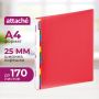 Папка на 2-х кольцах Attache Diagonal 25 мм красная до 170 листов (пластик 0.6 мм)