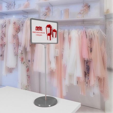 Стойка напольная Attache двухсторонняя А4 серая Стойка напольная Attache двухсторонняя А4 серая