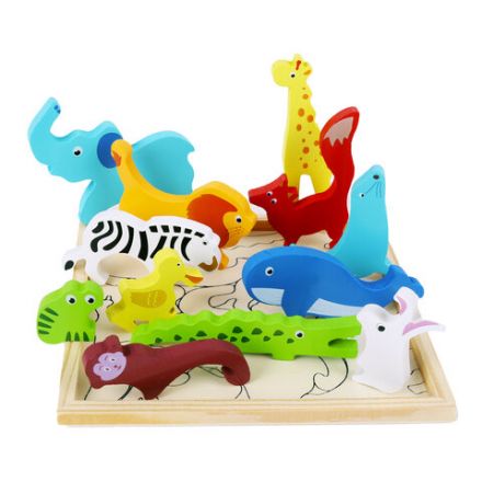 Пазл деревянный развивающий для детей "Дикие животные", 17х17 см, BRAUBERG KIDS, 665250 Пазл деревянный развивающий для детей "Дикие животные", 17х17 см, BRAUBERG KIDS, 665250