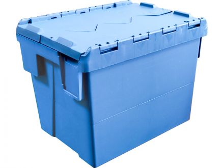 Ящик 400х300х306 сплошной, с крышкой  синий