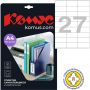 Этикетки самоклеящиеся Promega label (Комус) 70х32 мм 27 штук на листе белые (100 листов в упаковке)