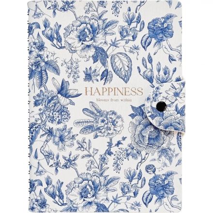 Бизнес-тетрадь Infolio 14x20см 96л клетка спираль Счастье,голуб I1673/blue
