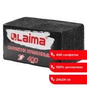 Салфетки бумажные 400 шт., 24х24 см, "Big Pack", черные, 100% целлюлоза, LAIMA, 115401 Салфетки бумажные 400 шт., 24х24 см, "Big Pack", черные, 100% целлюлоза, LAIMA, 115401