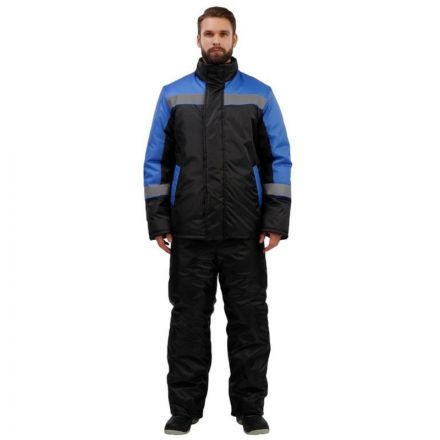 Куртка рабочая зимняя утепленная з38-КУ голубая/черн (р.56-58) 170-176