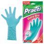 Перчатки МНОГОРАЗОВЫЕ резиновые PACLAN "Extra Dry", хлопчатобумажное напыление, 100% флок, размер 7,5-8, M (средний), синие, вес 52 г, 7340, 407340 Перчатки МНОГОРАЗОВЫЕ резиновые PACLAN "Extra Dry", хлопчатобумажное напыление, 100% флок, размер 7,5-8, M (средний), синие, вес 52 г, 7340, 407340