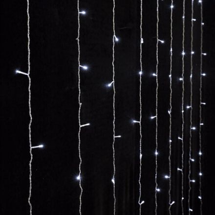 Электрогирлянда-занавес комнатная "Штора" 3х3 м, 196 LED, холодный белый свет, 220 V, ЗОЛОТАЯ СКАЗКА, 591353