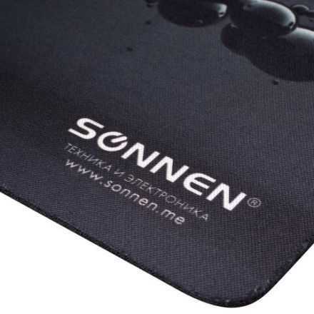 Коврик для мыши SONNEN "DROPS", резина + ткань, 220х180х3 мм, 513290