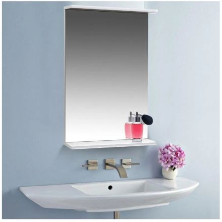 Зеркало TZ_Лайт 50 с полкой, белое Зеркало TZ_Лайт 50 с полкой, белое