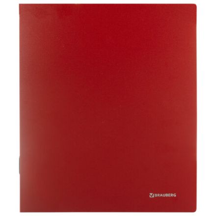 Папка на 2 кольцах BRAUBERG "Стандарт", 40 мм, красная, до 300 листов, 0,9 мм, 270480