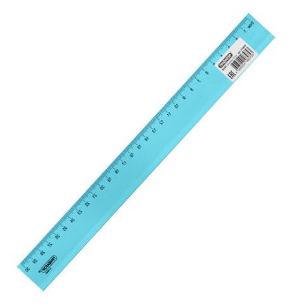 Линейка пластиковая 30 см, ПИФАГОР, прозрачная, неоновая, ассорти, 210840
