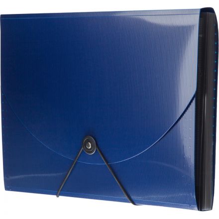 Портфель-картотека Комус на резинке 12 отд. А4, синий Портфель-картотека Комус на резинке 12 отд. А4, синий