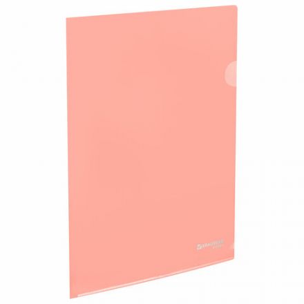 Папка-уголок жесткая, непрозрачная, А4, цвет персиковый, 0,15 мм, BRAUBERG PASTEL, 272891 Папка-уголок жесткая, непрозрачная, А4, цвет персиковый, 0,15 мм, BRAUBERG PASTEL, 272891