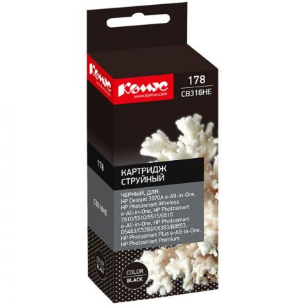 Картридж струйный Комус 178 CB316HE чер. для HP Phsm D5463/С5383 Картридж струйный Комус 178 CB316HE чер. для HP Phsm D5463/С5383