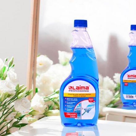 Средство для мытья стекол и зеркал 500 мл LAIMA PROFESSIONAL, свежий озон, сменный блок, 606739 Средство для мытья стекол и зеркал 500 мл LAIMA PROFESSIONAL, свежий озон, сменный блок, 606739