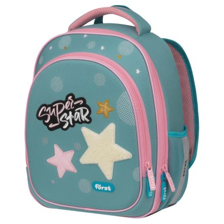 Ранец Först F-Light "Super star" 36*27*15см, 2 отделения, 2 кармана, анатомическая спинка Ранец Först F-Light "Super star" 36*27*15см, 2 отделения, 2 кармана, анатомическая спинка