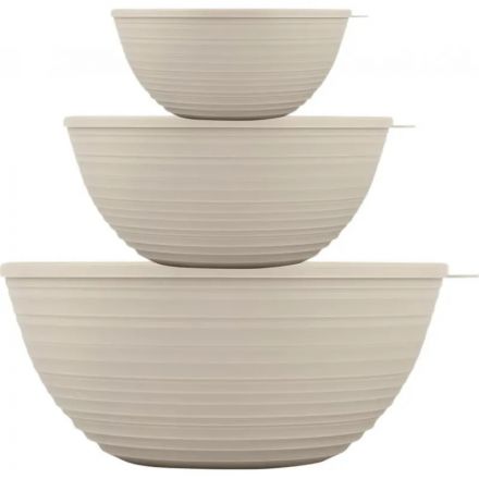 Набор салатников Cardamom (1,2+2,3+4,1 л) с крышками латте