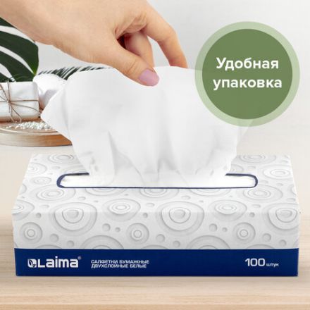 Салфетки косметические 100 штук в картонном боксе, 2-слойные, LAIMA/ЛАЙМА, 19,5х20 см, 126909 Салфетки косметические 100 штук в картонном боксе, 2-слойные, LAIMA/ЛАЙМА, 19,5х20 см, 126909
