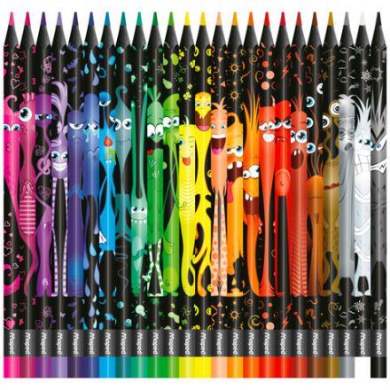 Карандаши цветные MAPED "COLOR PEP'S Black Monster", 24 цвета, трехгранные, 862624 Карандаши цветные MAPED "COLOR PEP'S Black Monster", 24 цвета, трехгранные, 862624