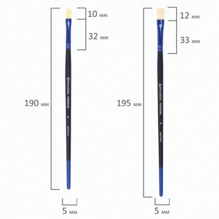 Кисти BRAUBERG PREMIUM, набор 10 шт. (круглые пони - 5 шт., синтетика - 3 шт., плоские щетина - 2 шт.), блистер, 201023 Кисти BRAUBERG PREMIUM, набор 10 шт. (круглые пони - 5 шт., синтетика - 3 шт., плоские щетина - 2 шт.), блистер, 201023