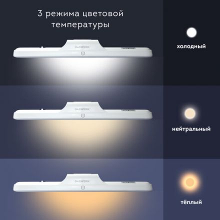 Подвесная лампа светильник портативная, с магнитным креплением, LED, 3 Вт, белый, DASWERK (ДАСВЕРК), 238329